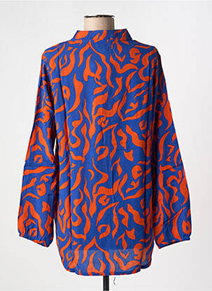 Blouse tissage popeline manches longues bleu JOY OF LIFE femme