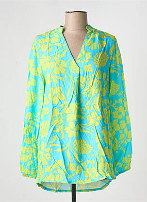 Blouse tissage popeline manches longues bleu JOY OF LIFE femme