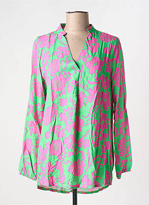 Blouse imprimé fleurs manches longues vert JOY OF LIFE femme