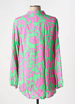 Blouse tissage popeline manches longues vert JOY OF LIFE femme