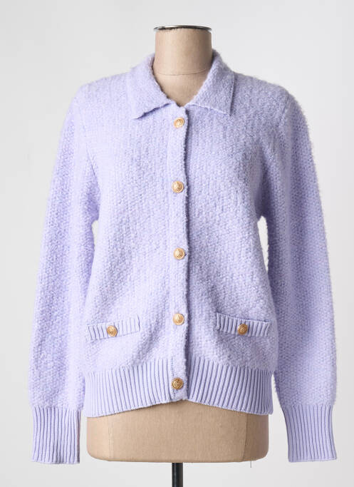 Gilet manches longues coupe cintrée violet JOY OF LIFE femme