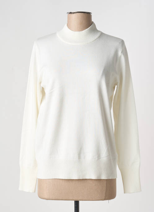Pull coupe cintrée manches longues blanc MICHA femme