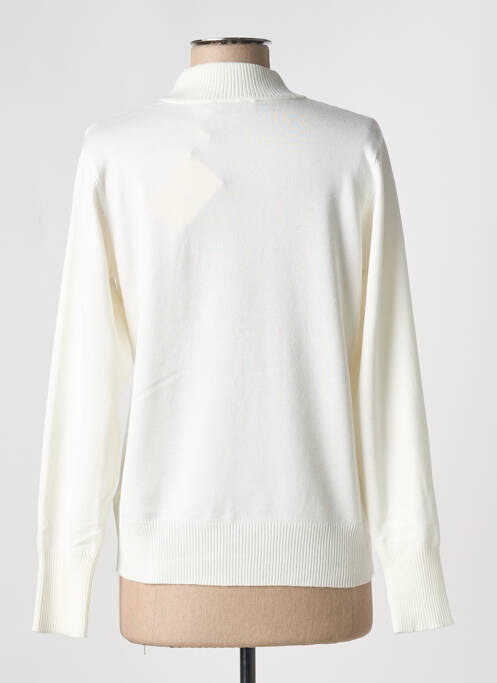 Pull coupe cintrée manches longues blanc MICHA femme