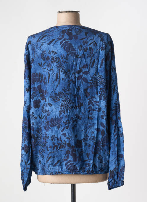 Blouse tissage popeline manches longues bleu JOY OF LIFE femme