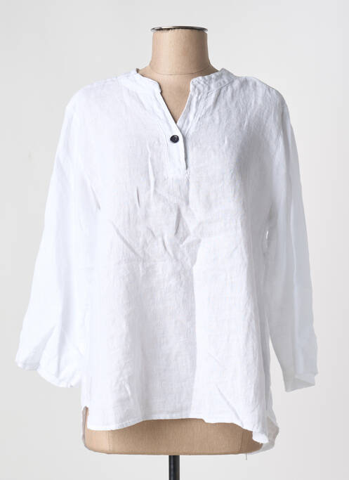 Blouse col rond manches longues blanc JOY OF LIFE femme