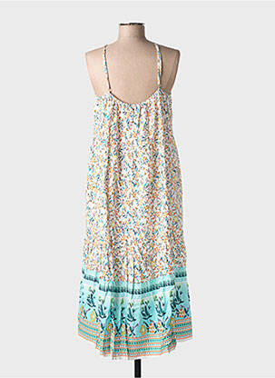 Robe longue imprimé fantaisie sans manche blanc NARA femme