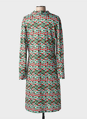 Robe mi-longue imprimé fantaisie manches longues vert TINTA femme