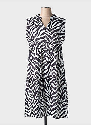 Robe mi-longue manches courtes manches courtes noir NARA femme