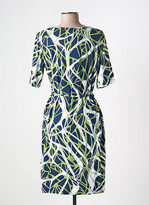 Robe mi-longue imprimé fantaisie manches courtes vert JOY OF LIFE femme