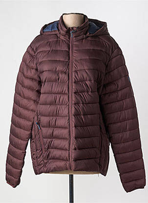 Doudoune manches longues a capuche marron SEA BARRIER homme