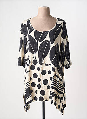 Tunique manches longues imprimé fantaisie beige G!OZE femme