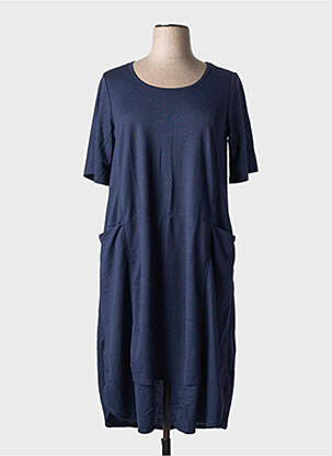 Robe mi-longue manches courtes manches courtes bleu G!OZE femme