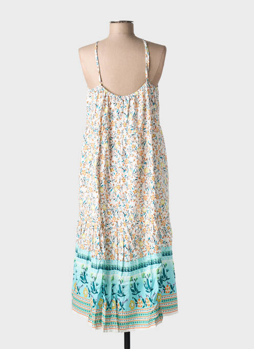 Robe longue imprimé fantaisie sans manche blanc NARA femme