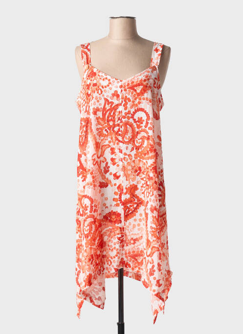 Robe mi-longue coupe fluide sans manche orange G!OZE femme