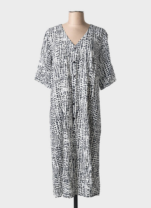 Robe mi-longue manches courtes manches courtes noir MICHA femme