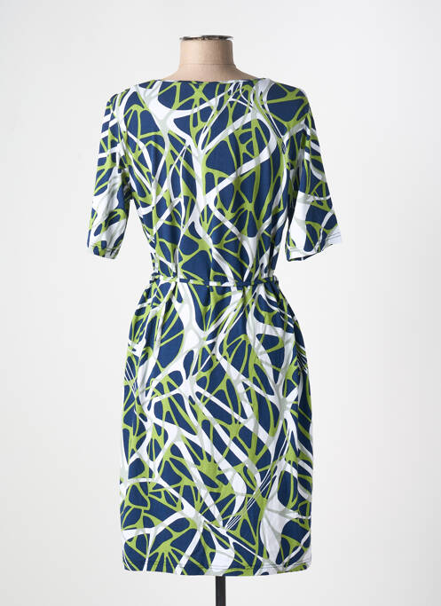 Robe mi-longue imprimé fantaisie manches courtes vert JOY OF LIFE femme