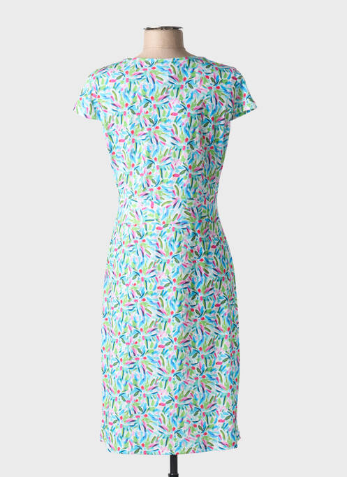 Robe mi-longue imprimé fantaisie manches courtes bleu TELMAIL femme