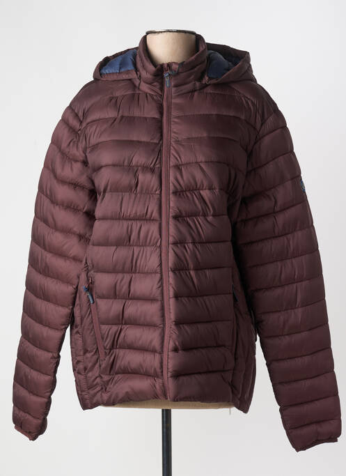 Doudoune poches a capuche marron SEA BARRIER homme