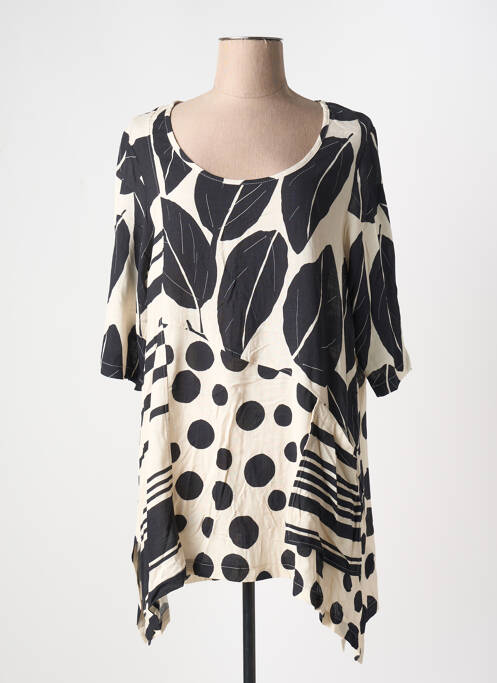 Tunique manches longues imprimé fantaisie beige G!OZE femme