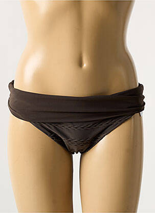 Bas de maillot de bain effet matière satinée culotte marron CHANTELLE femme