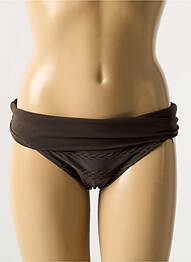Bas de maillot de bain effet matière satinée culotte marron CHANTELLE femme