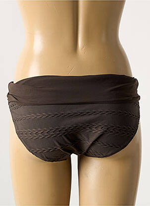 Bas de maillot de bain effet matière satinée culotte marron CHANTELLE femme