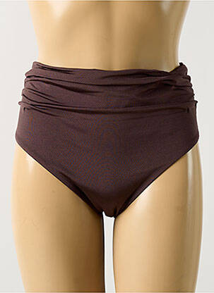 Bas de maillot de bain effet matière satinée culotte marron CHANTELLE femme