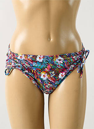 Bas de maillot de bain imprimé fleurs culotte rouge LAURA BY JANINE ROBIN femme