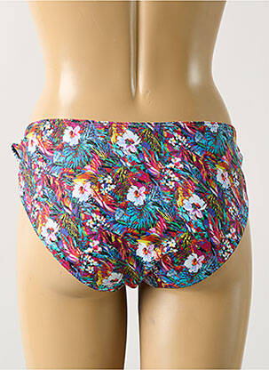 Bas de maillot de bain imprimé fleurs culotte rouge LAURA BY JANINE ROBIN femme