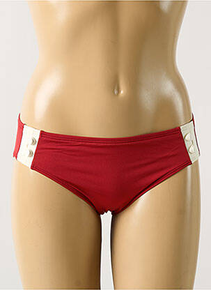 Bas de maillot de bain effet matière satinée culotte rouge LE BOURGET femme