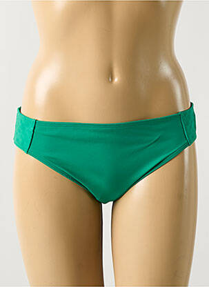 Bas de maillot de bain effet matière satinée culotte vert HATEIA femme