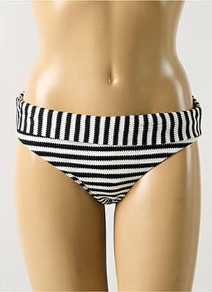 Bas de maillot de bain imprimé rayures culotte noir FEMILET femme