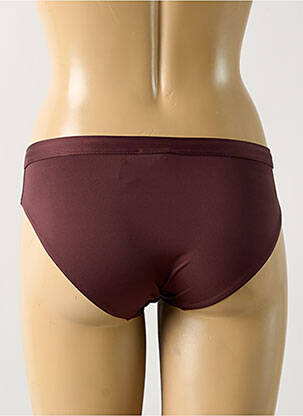 Bas de maillot de bain effet matière satinée culotte marron LE BOURGET femme