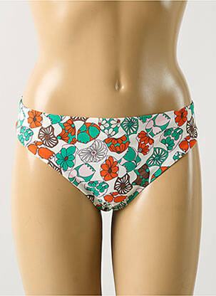 Bas de maillot de bain imprimé fleurs culotte vert PASSIONATA femme