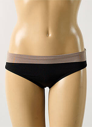 Bas de maillot de bain effet matière satinée culotte noir LE BOURGET femme