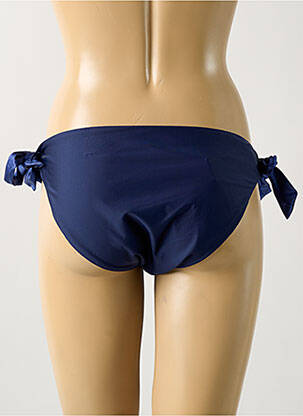 Bas de maillot de bain effet matière satinée bikini bleu HATEIA femme