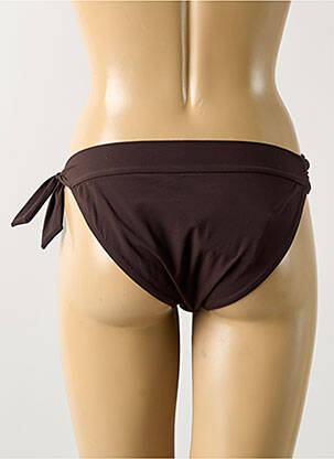 Bas de maillot de bain effet matière satinée bikini marron HATEIA femme