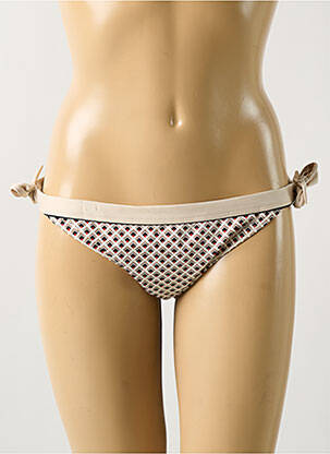 Bas de maillot de bain effet matière satinée bikini beige LE BOURGET femme