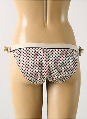 Bas de maillot de bain effet matière satinée bikini beige LE BOURGET femme