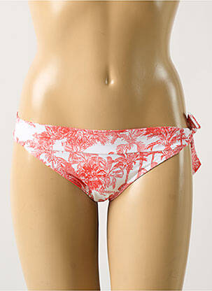 Bas de maillot de bain tissage satiné bikini rouge HATEIA femme
