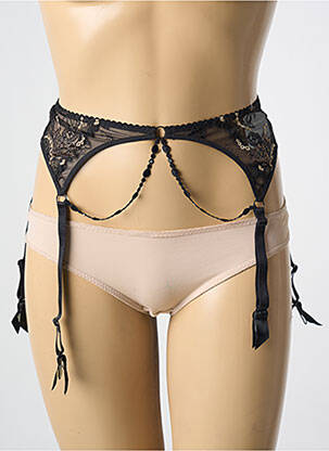 Guêpière/porte-jarretelle effet matière satinée noir AUBADE femme