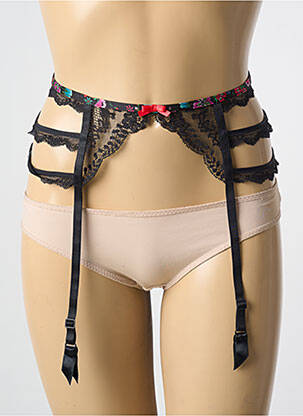 Guêpière/porte-jarretelle broderie noir AUBADE femme