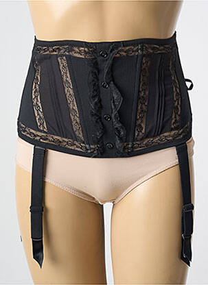 Guêpière/porte-jarretelle effet matière satinée noir CHANTAL THOMASS femme