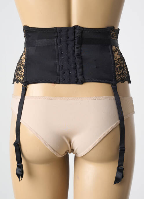 Guêpière/porte-jarretelle effet matière satinée noir KARL LAGERFELD X AUBADE femme