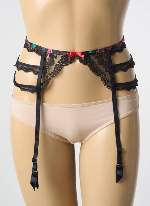 Guêpière/porte-jarretelle broderie noir AUBADE femme