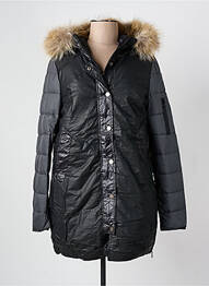 Doudoune poches a capuche noir ARELINE femme