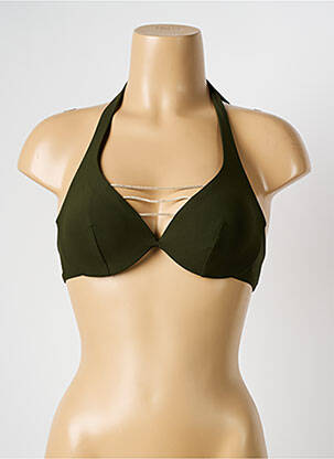 Haut de maillot de bain bretelles élastiquées ajustables haut soutien-gorge balconnet vert HATEIA femme