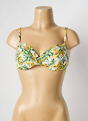 Haut de maillot de bain bretelles élastiquées ajustables haut soutien-gorge balconnet jaune MARYAN MEHLHORN femme