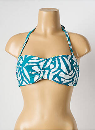 Haut de maillot de bain fermeture liens à nouer haut bandeau vert D NU D femme