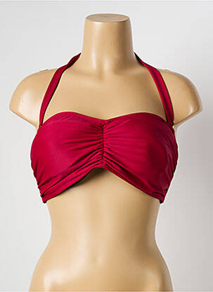 Haut de maillot de bain haut bandeau haut bandeau rouge JANINE ROBIN femme